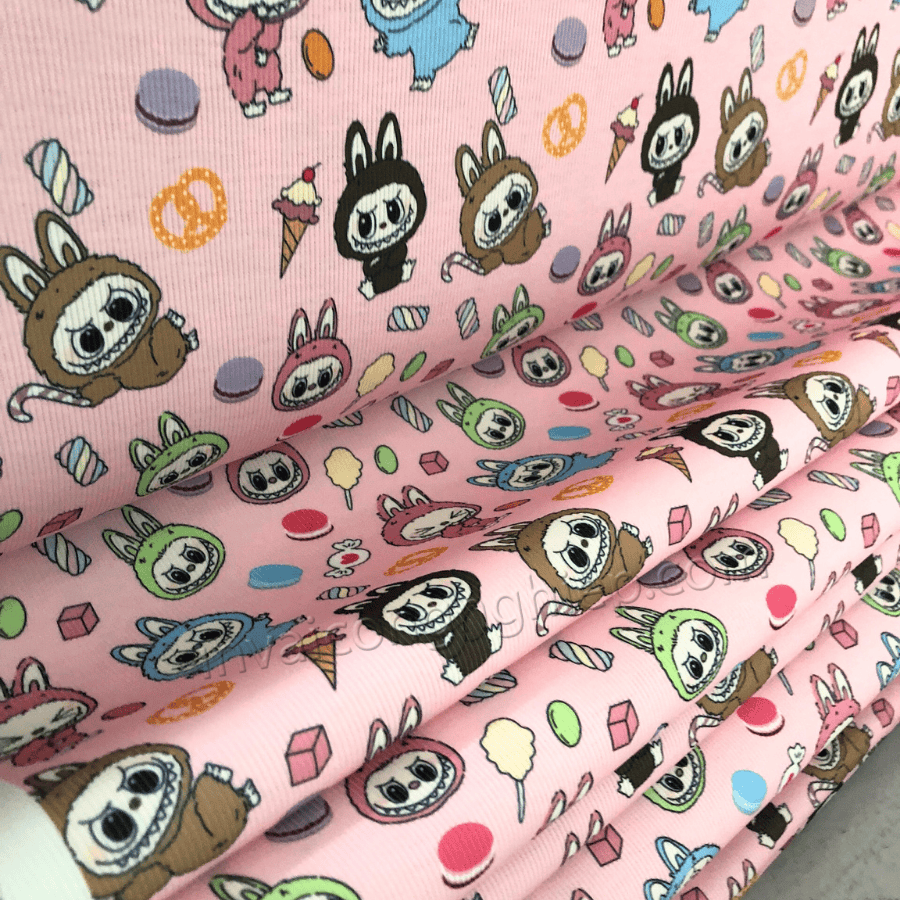 vải thun tăm in hình